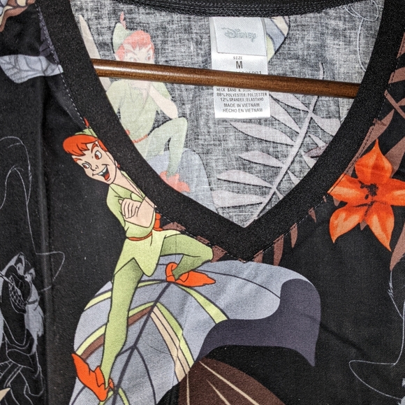 Disney with Cherokee Tooniforms Medical Scrub Peter Pan Print - Picture 4 of 16